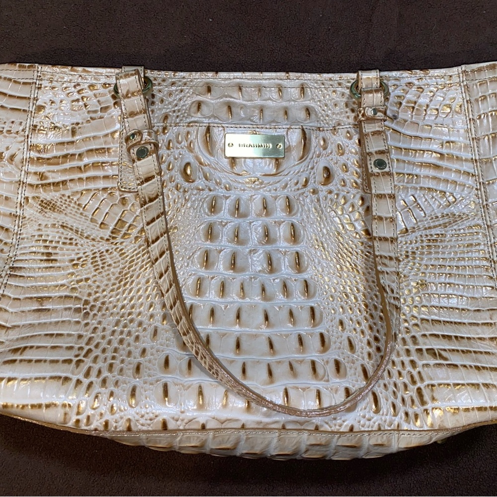 Brahmin Medium Arno Champagne Melbourne Genuine Leather Purse